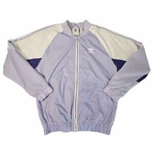 Adidas Originals Men's Colorblock Windproof Sports Jacket in Pink Purple Size S